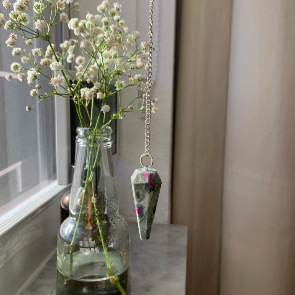Ruby Fuschite Crystal Pendant